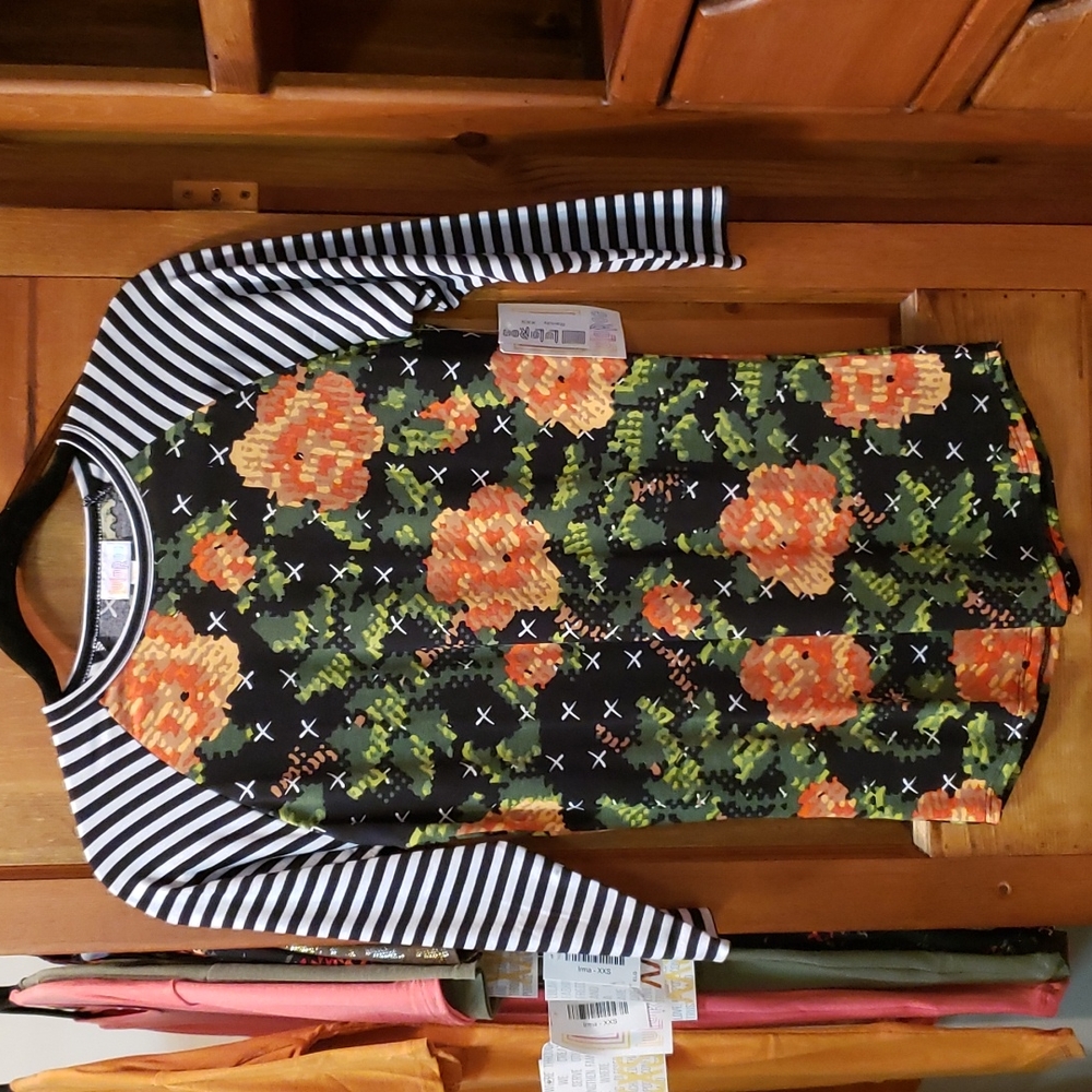 LuLaRoe Randy - orange flowers XXS